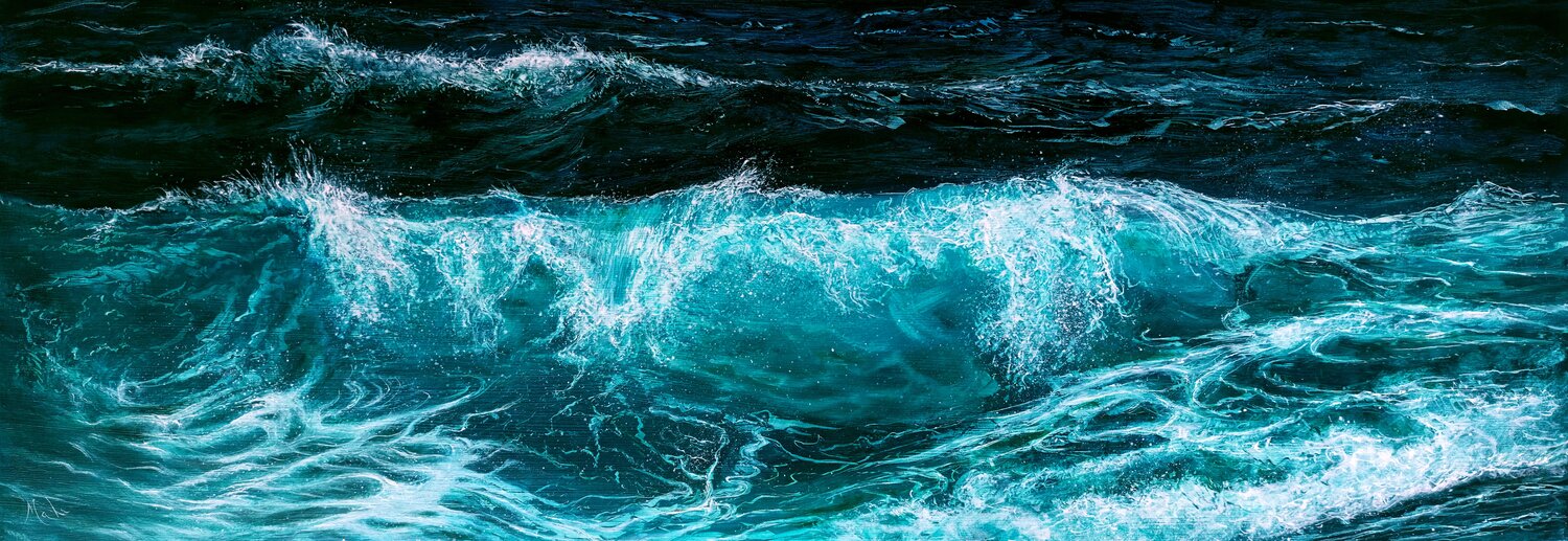 🌊Mer Agitée 🌊Rough Sea 🌊Rauer See Isabel Mahe Dipinto originale in vendita