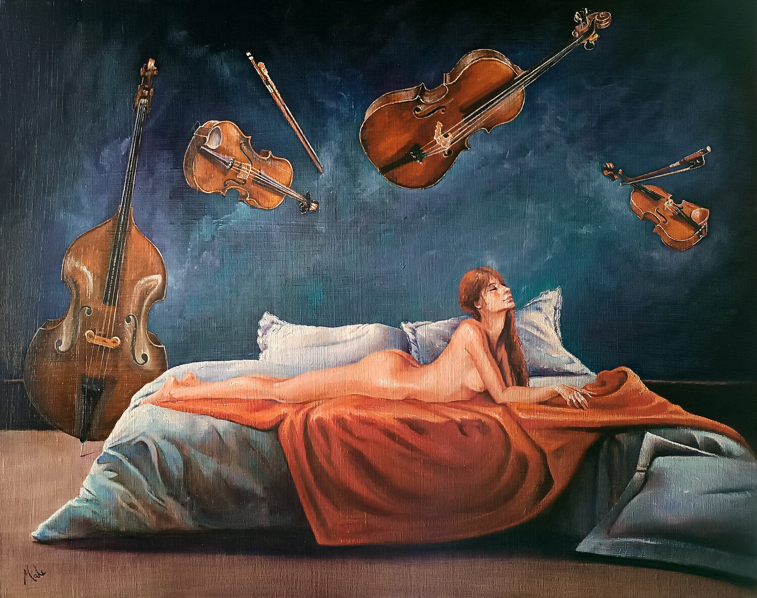 🎻La Truite 🎻Trout Quintet 🎻Forellenquintett Isabel Mahe Originalgemälde zu verkaufen