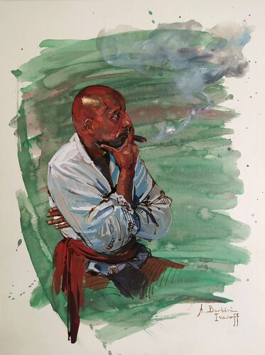 Une pause à Saint-Malo by Alexandre Barbera-Ivanoff, 紙面作品 for Sale on Singulart
