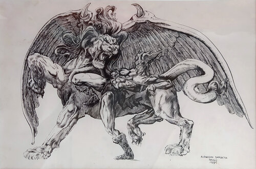 Le Dompteur by Alexandre Barbera-Ivanoff, Drawing for Sale on Singulart