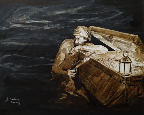 L'insomniaque (Étude) par Alexandre Barbera-Ivanoff, Peinture en vente sur Singulart