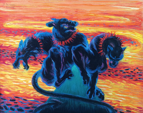 Etude pour "Le Tribunal de Cerbère" von Alexandre Barbera-Ivanoff, Malerei kaufen auf Singulart