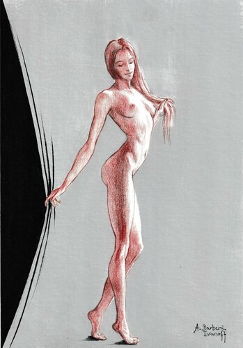Femme debout by Alexandre Barbera-Ivanoff, 소묘 for Sale on Singulart