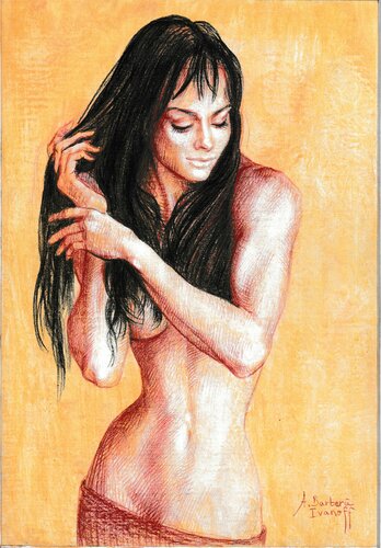 Femme se coiffant von Alexandre Barbera-Ivanoff, Malerei kaufen auf Singulart