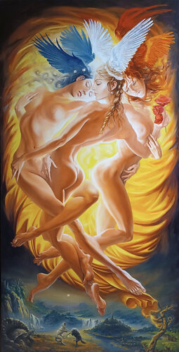 Les Trois Grâces van Alexandre Barbera-Ivanoff, Schilderij te koop op Singulart