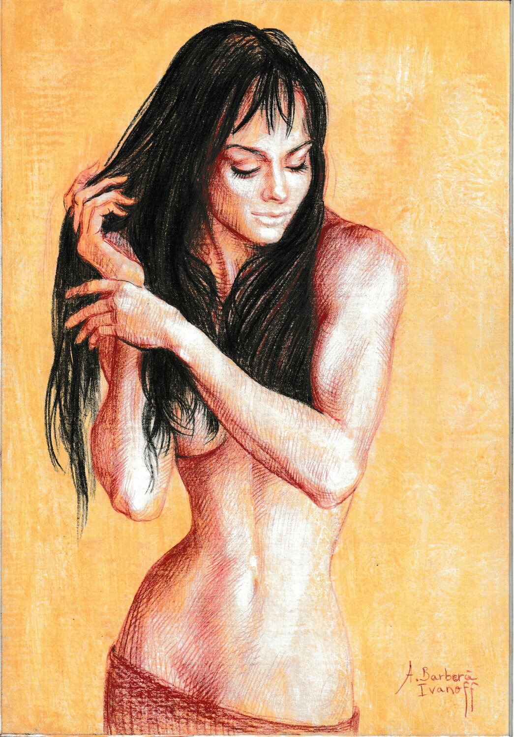 Femme se coiffant Alexandre Barbera-Ivanoff