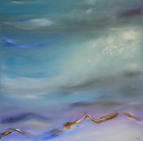 les montagnes bleues par Marie Raynaud, Peinture en vente sur Singulart