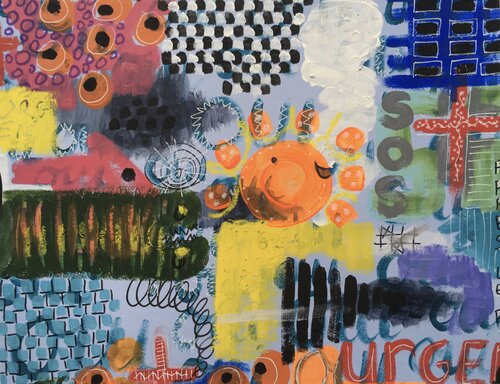 Comme un poisson dans l´ eau von Malvina Sauvage, Malerei kaufen auf Singulart