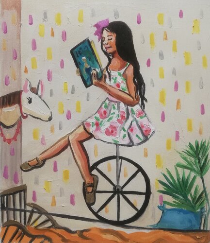 small lady2 di Marina Koutsospyrou, Pittura in vendita su Singulart