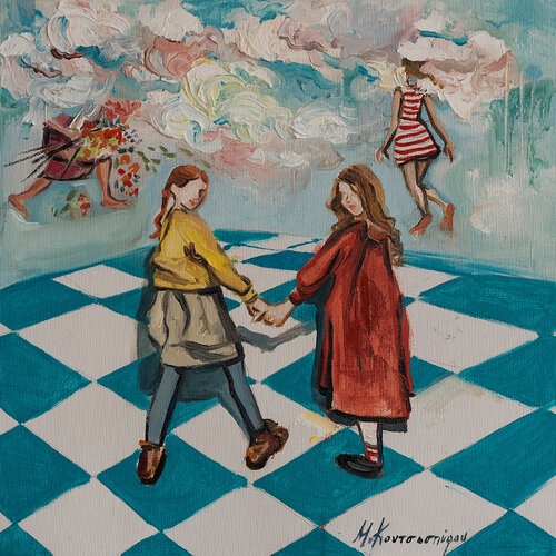 play with the clouds di Marina Koutsospyrou, Pittura in vendita su Singulart