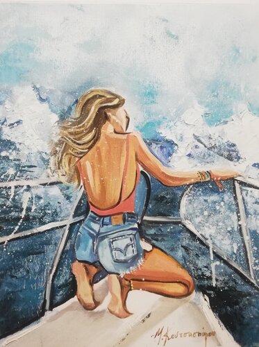 in the wave von Marina Koutsospyrou, Malerei kaufen auf Singulart