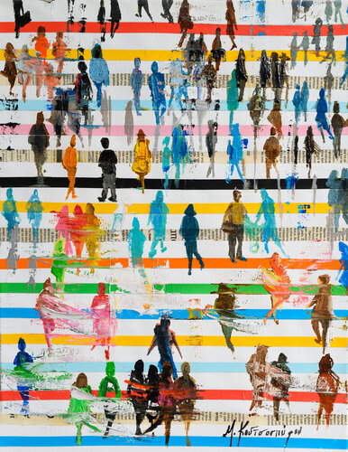 colorful movement van Marina Koutsospyrou, Schilderij te koop op Singulart