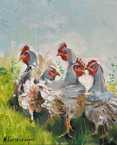 roosters van Marina Koutsospyrou, Schilderij te koop op Singulart