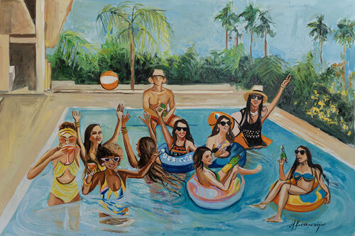 pool party von Marina Koutsospyrou, Malerei kaufen auf Singulart