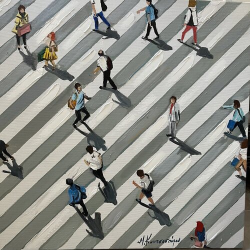 Walkers di Marina Koutsospyrou, Pittura in vendita su Singulart