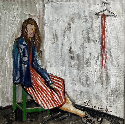 Girl in room von Marina Koutsospyrou, Malerei kaufen auf Singulart