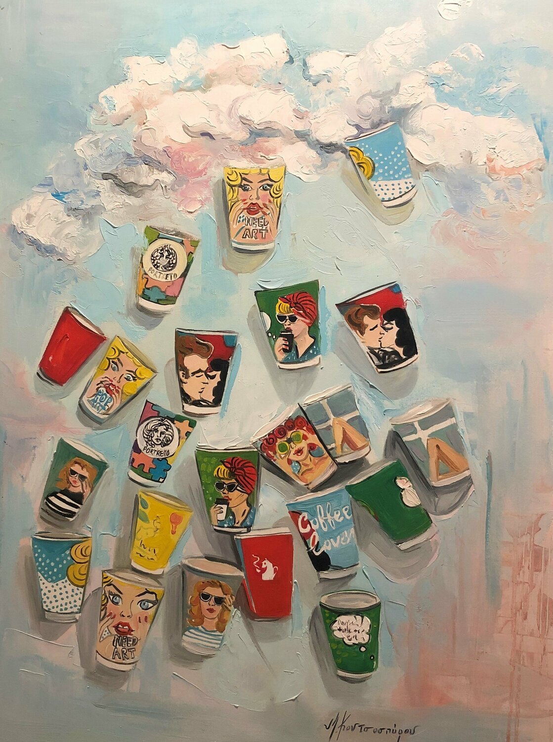 Coffe cups in the clouds Marina Koutsospyrou