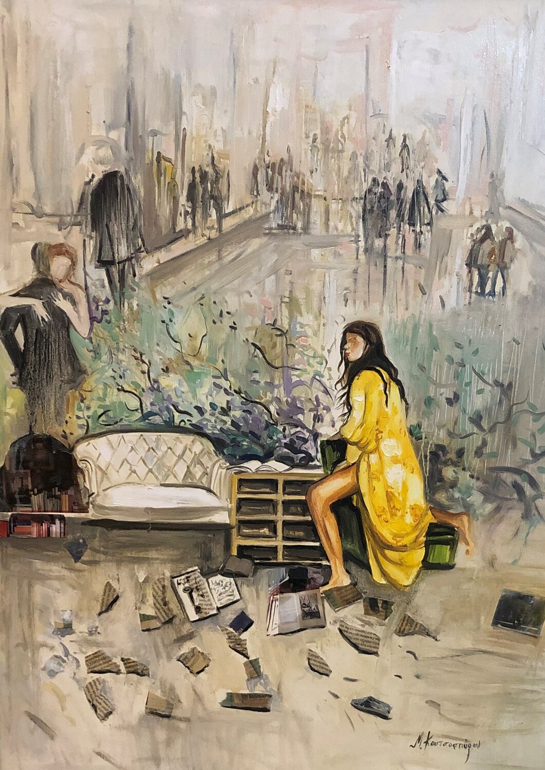 the secrets of the drawer Marina Koutsospyrou Dipinto originale in vendita
