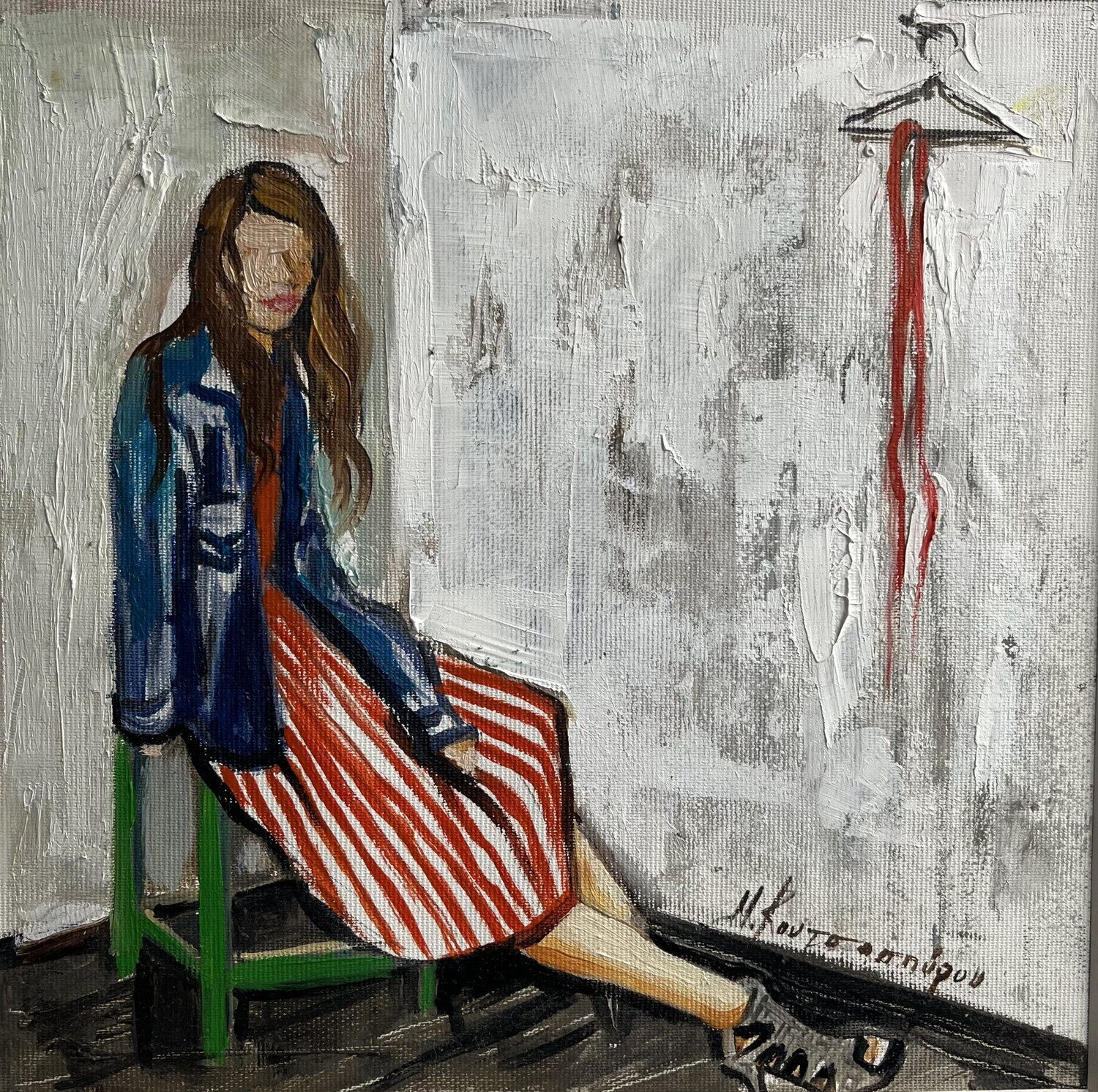 Girl in room Marina Koutsospyrou Originalgemälde zu verkaufen