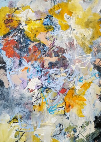 The beginning of 2022 van Wim Van De Wege, Werk op papier te koop op Singulart