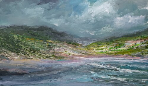 Wales Llyn Idwal landscape di Wim Van De Wege, Pittura in vendita su Singulart