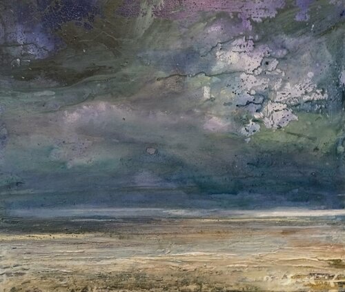 Christmas winter beachscene di Wim Van De Wege, Pittura in vendita su Singulart