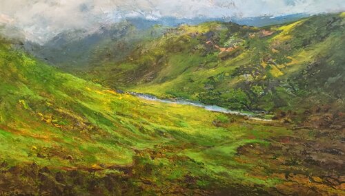 Cambrian Mountains 4 van Wim Van De Wege, Schilderij te koop op Singulart