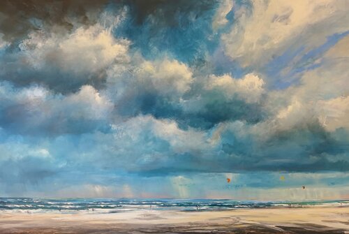 Sky Play over the Northsea von Wim Van De Wege, Malerei kaufen auf Singulart