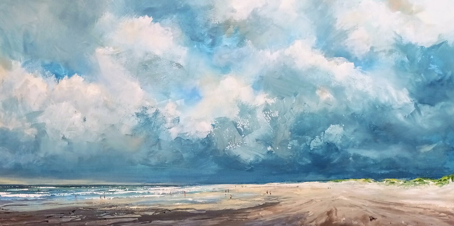 North Sea Beach April 2026 Wim Van De Wege Originalgemälde zu verkaufen