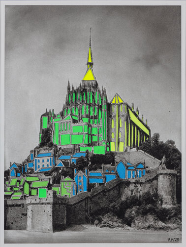 Cutout: Le Mont Saint Michel, 2023 von Renata Kos, Werk auf Papier kaufen auf Singulart