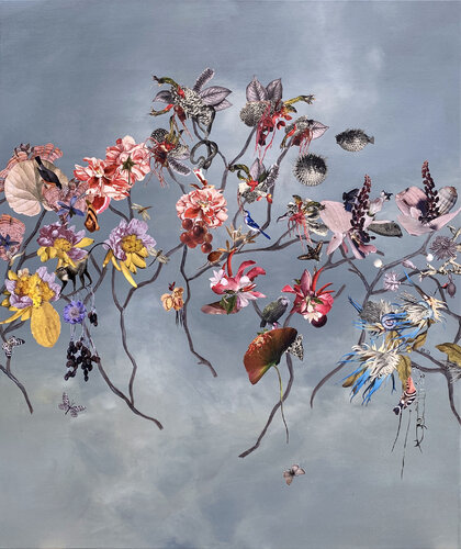 Kirschen Blüten Anemonen by Renata Kos, Painting for Sale on Singulart