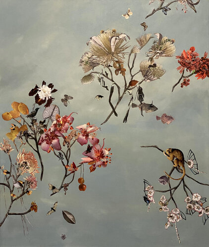 Kirschen Blüten Nelken by Renata Kos, 회화 for Sale on Singulart