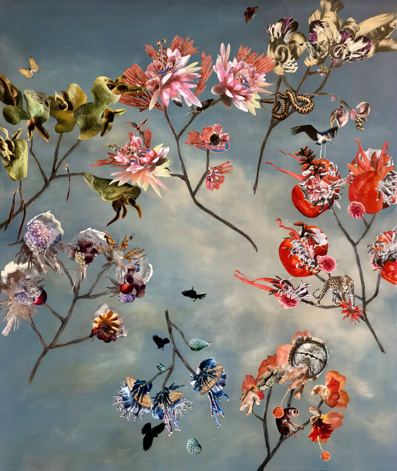 Kirschen Blüten Flechten Renata Kos Original painting for sale