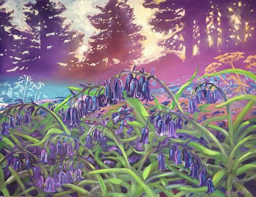 Bluebells In the woods von Andrew Hasler, Malerei kaufen auf Singulart