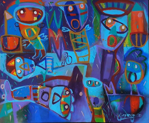La madrugada de la lluvia de estrellas de Jaime Lupercio, Pintura a la venta en Singulart