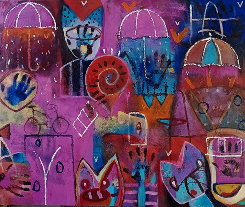 LA NOCHE LLUVIOSA DE LOS GATOS PARDOS di Jaime Lupercio, Pittura in vendita su Singulart