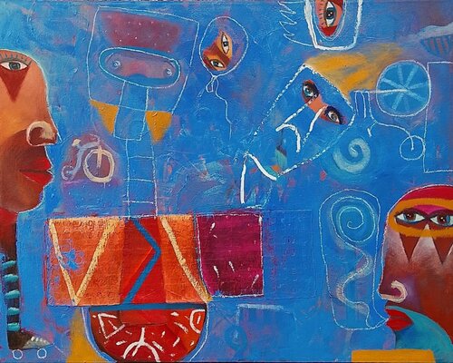 DIÁLOGO ENTRE SONÁMBULOS van Jaime Lupercio, Schilderij te koop op Singulart