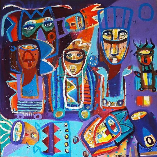 Esperando la llegada del solsticio en la cueva de los Arcanos van Jaime Lupercio, Schilderij te koop op Singulart