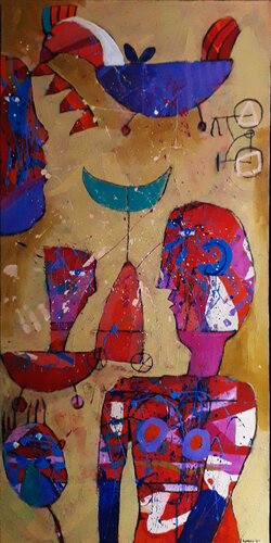 Pueblo bicicletero by Jaime Lupercio, Painting for Sale on Singulart