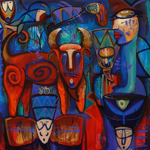 El torito la noche de la feria de San Lucas de Jaime Lupercio, Pintura a la venta en Singulart