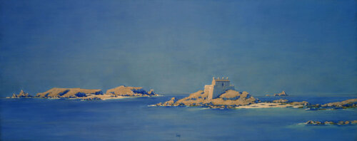 Île Cézembre et fort du Petit Bé, Saint-Malo par François Cusson, Peinture en vente sur Singulart