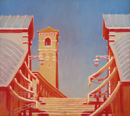 Venise, pont du Rialto by François Cusson, 油畫 for Sale on Singulart