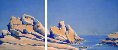 Le rocher du Goudoul, diptyque von François Cusson, Malerei kaufen auf Singulart