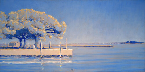 Pins parasols, Burano de François Cusson, Pintura a la venta en Singulart