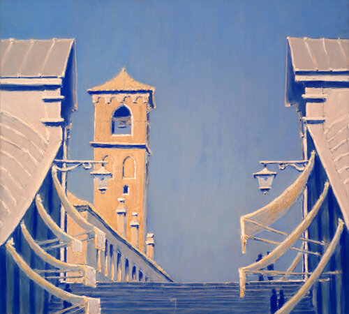 Ponte di Rialto, bleu di François Cusson, Pittura in vendita su Singulart