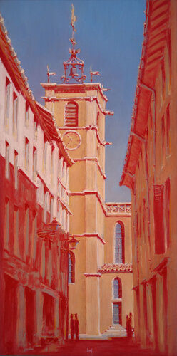 Rue de la République, L’Ile sur la Sorgue von François Cusson, Malerei kaufen auf Singulart