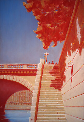 L'escalier du pont Saint-Michel, Paris de François Cusson, Pintura a la venta en Singulart
