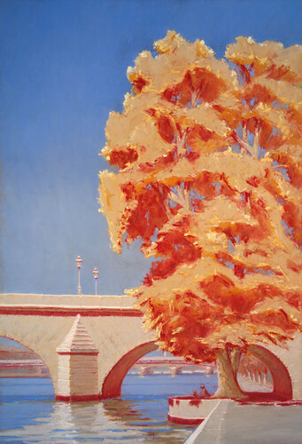 Le platane du Pont Royal by François Cusson, Painting for Sale on Singulart
