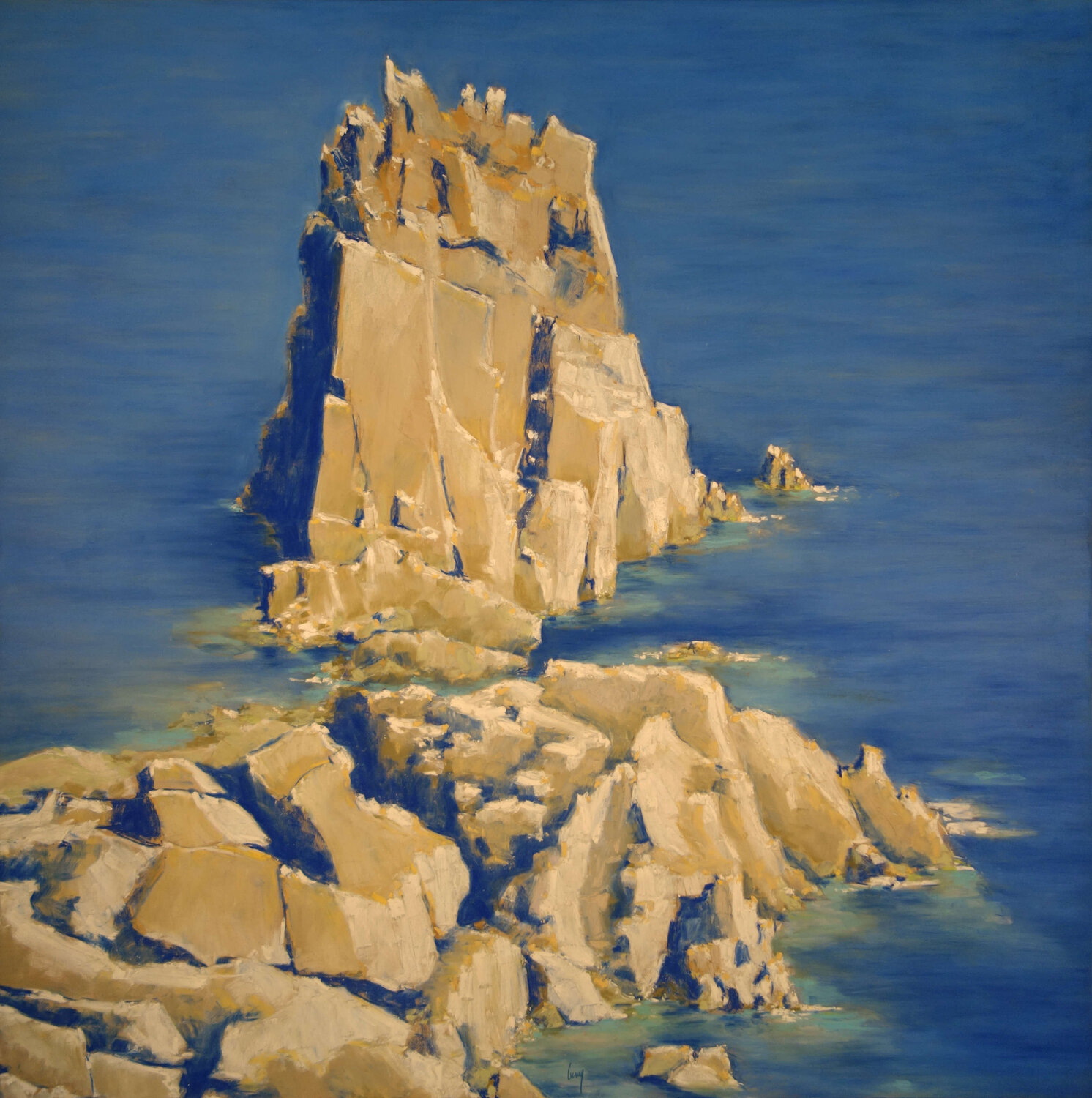 Rochers au cap Fréhel François Cusson Originalgemälde zu verkaufen