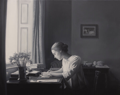 Lady writing a letter de José Antonio Ochoa, Pintura a la venta en Singulart